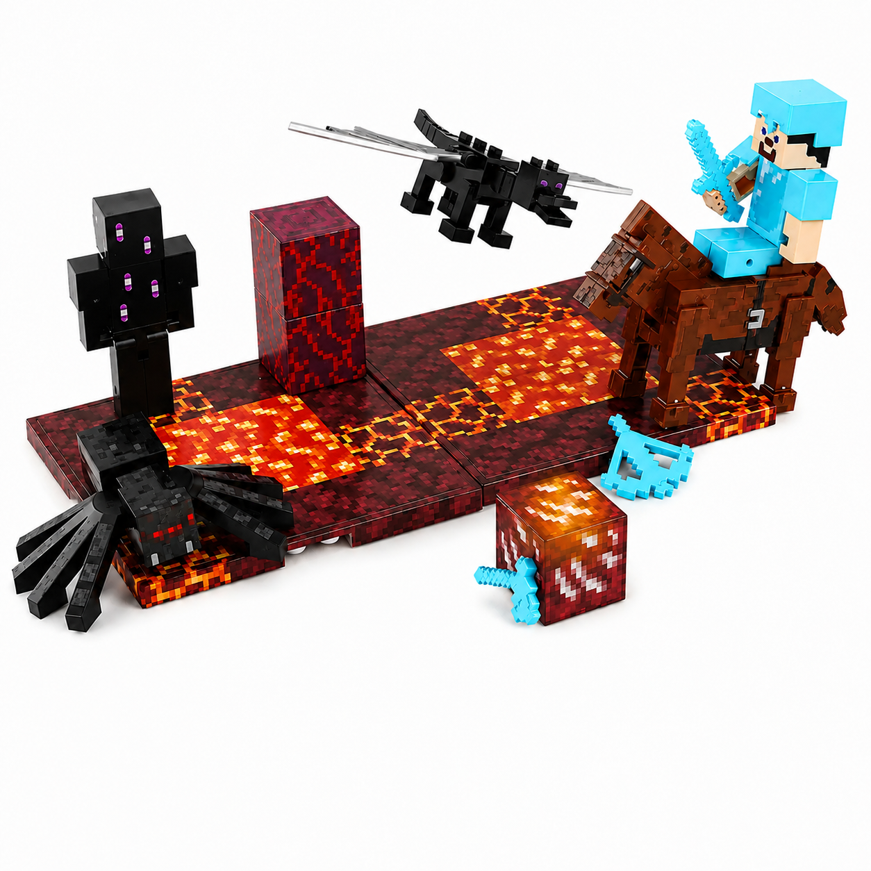 Конструктор магнитный Minecraft с фигурками и мобами Lava World (3128457375)