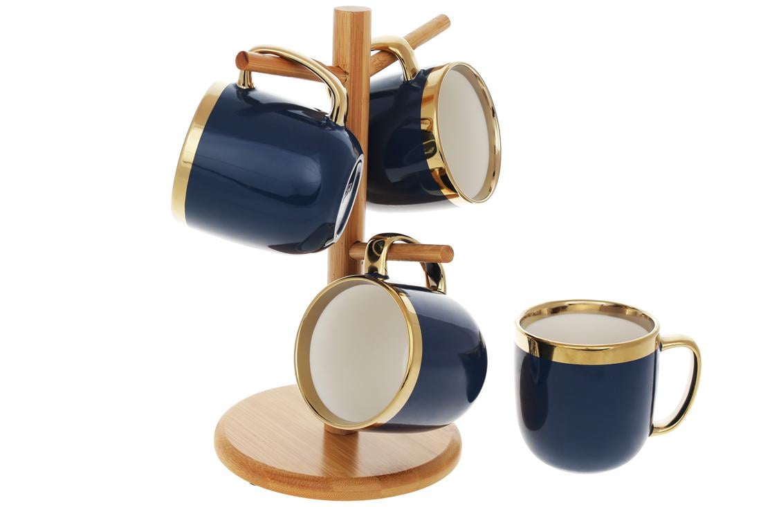 Набор фарфоровых кружек BonaDi Золотая линия 320 мл 4 шт. (905-234)