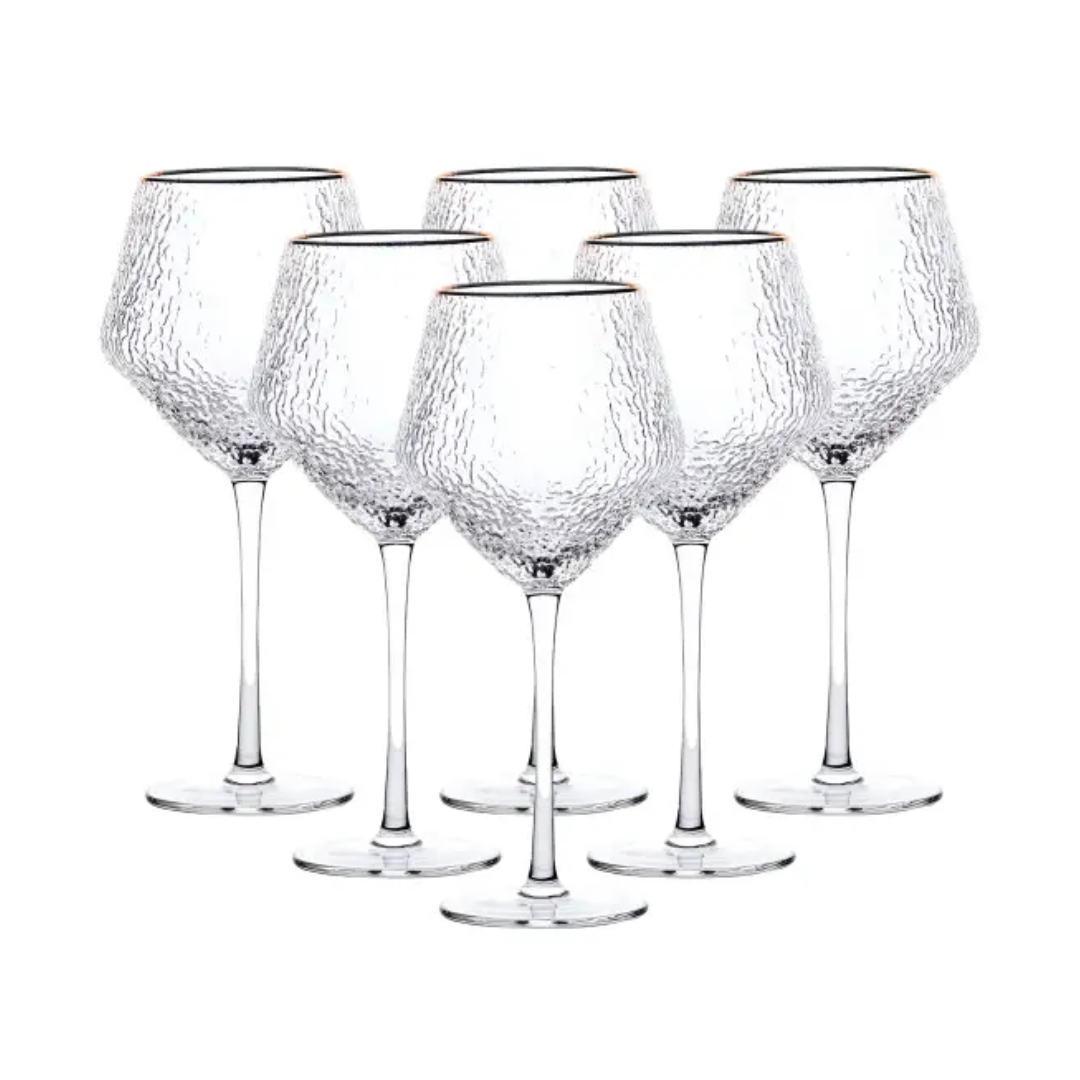 Набор бокалов для вина Stunning фактурных 6 штук по 600 мл Прозрачный (p-06) - фото 1 Набор бокалов для вина Stunning фактурных 6 штук по 600 мл Прозрачный (p-06) - фото 1