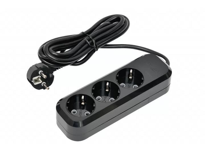 Удлинитель сетевой Luxel 3 гнезда с заземляющим контактом 3 м Черный (7533)