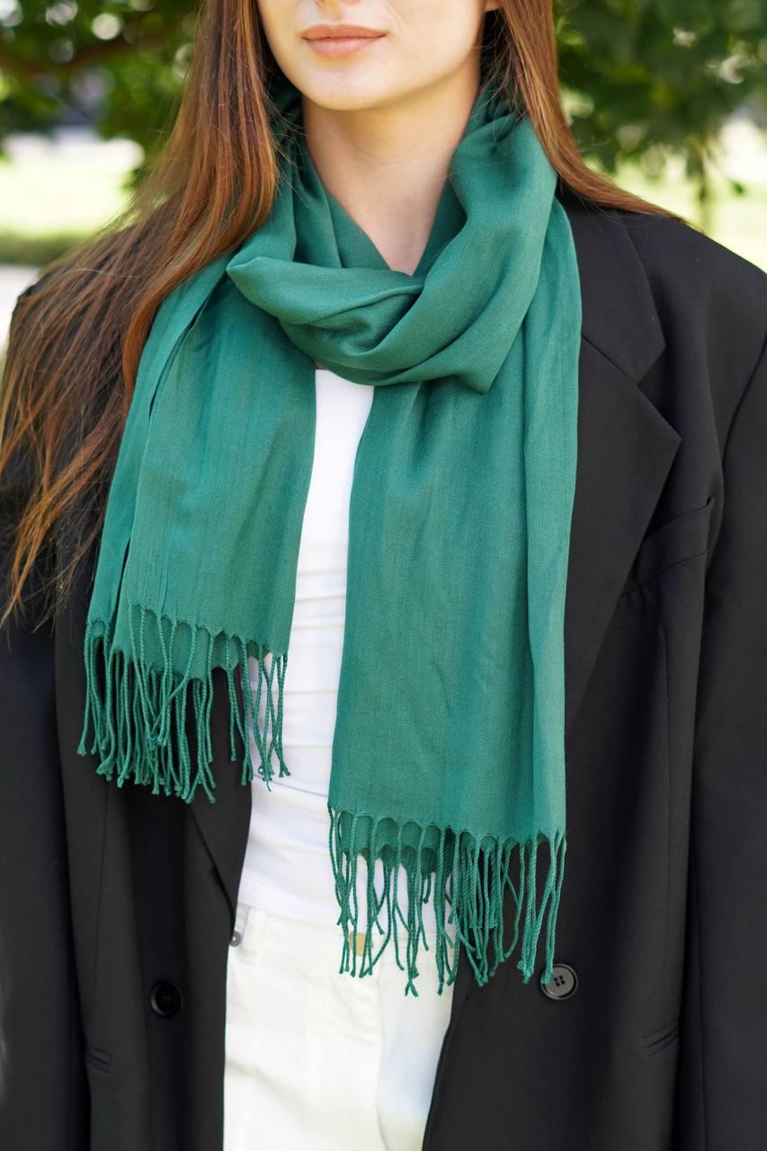 Шарф жіночий My Scarf Мілан 180х60 см Зелений (29737944)
