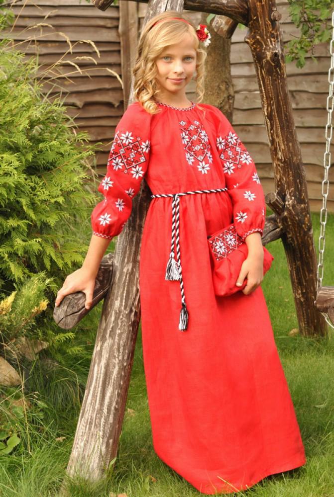 Сукня-вишиванка з виразною вишивкою 110 см Червоний (ДП10-262)