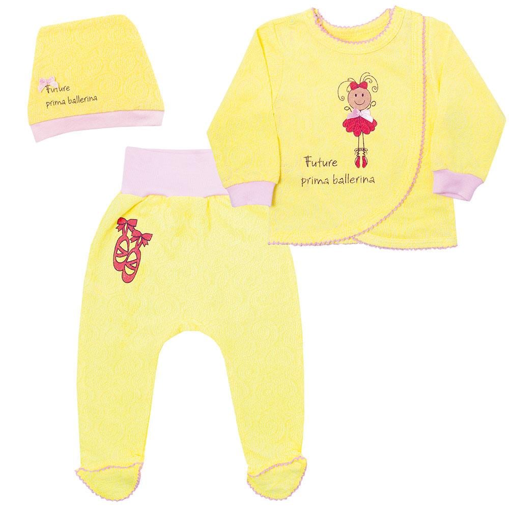 Комплект детский для девочки GABBI КТ-19-19-1 Ажурный 68 см Желтый (11550)