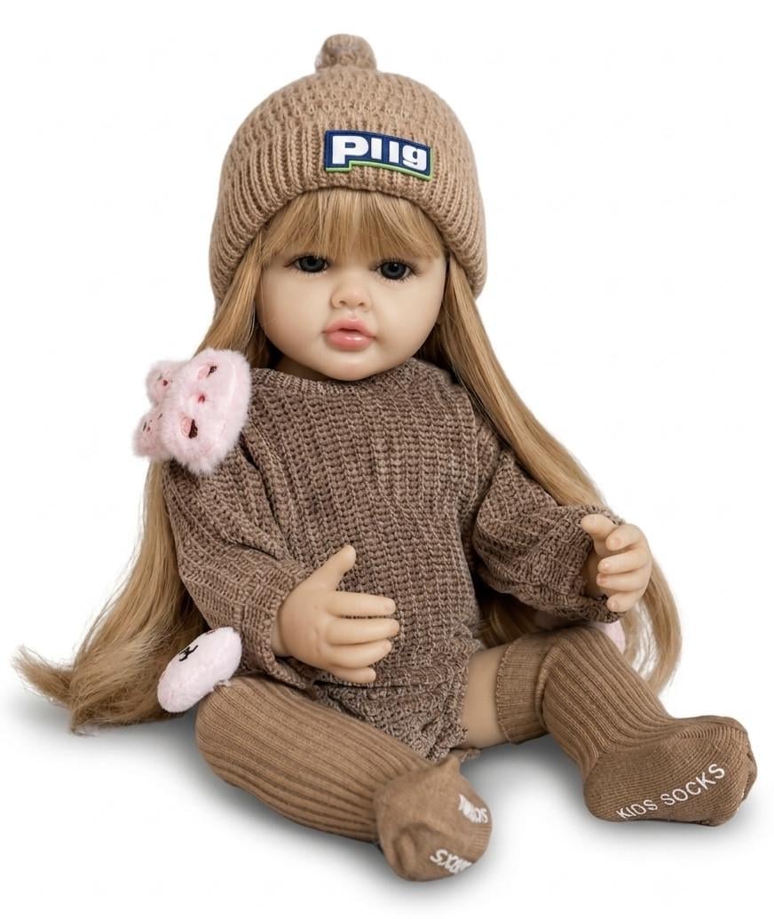 Кукла реалистичная Doll Reborn Baby 55 см полностью виниловая (К0100305)