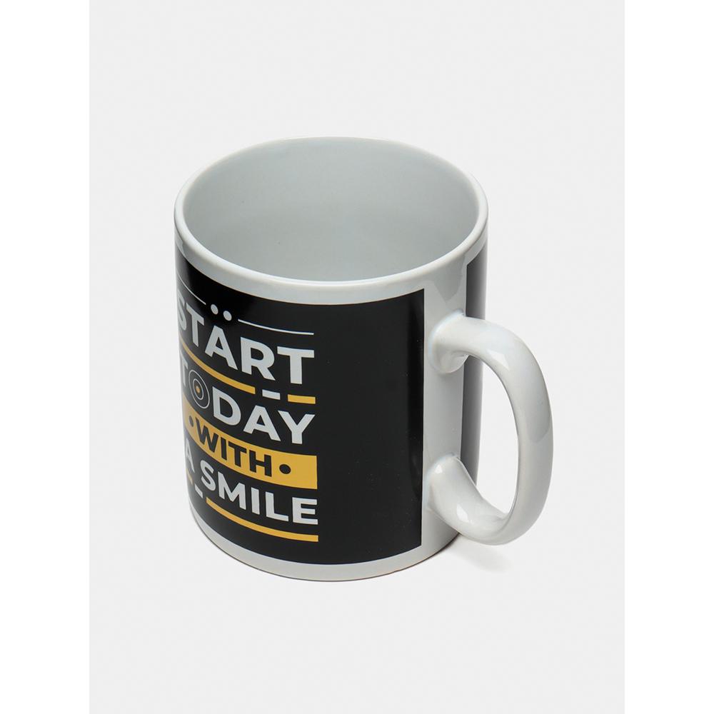 Чашка для чая керамическая с надписью "Start today with a smile" 1000 мл (27-PC1-2712) - фото 3