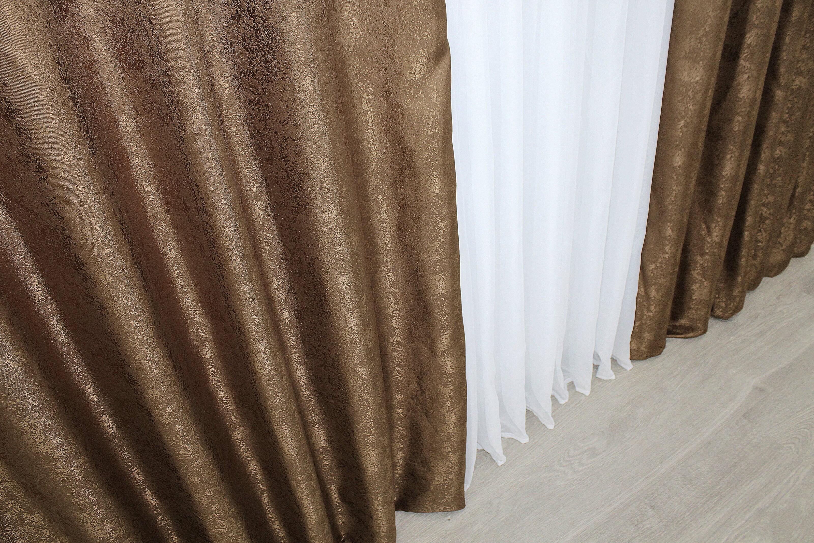 Комплект штор VR-Textil Мармур Al1 № 660ш жакард 150х270 см 2 шт. Коричневий (30-429) - фото 7 Комплект штор VR-Textil Мармур Al1 № 660ш жакард 150х270 см 2 шт. Коричневий (30-429) - фото 7