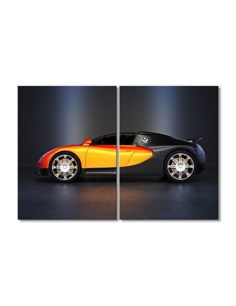 Картина модульная Супер авто желто-черная 2 модуля 120x180 см