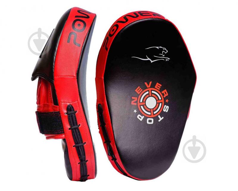 Лапи боксерські PowerPlay 3051 PU Чорно-Червоні