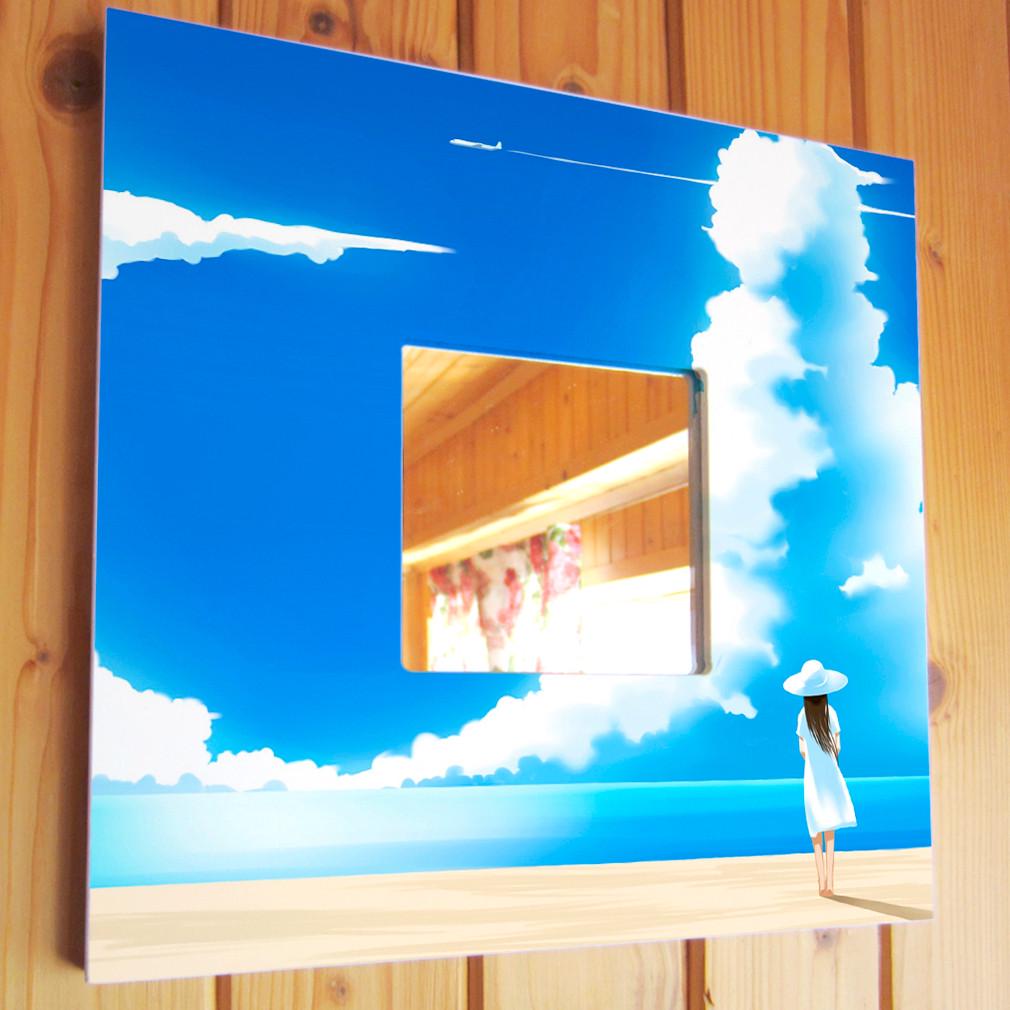 Зеркало декоративное в стиле Аниме Манга ожидания 260х260 мм (M03855)