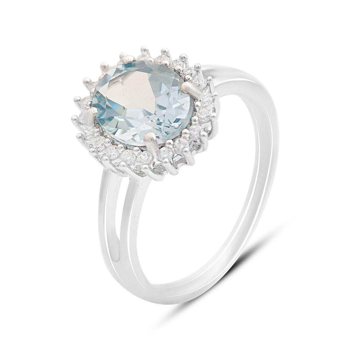 Кольцо серебряное Tiva с натуральным топазом 3,445 ct 3,81 г р. 17,5 (2167761)