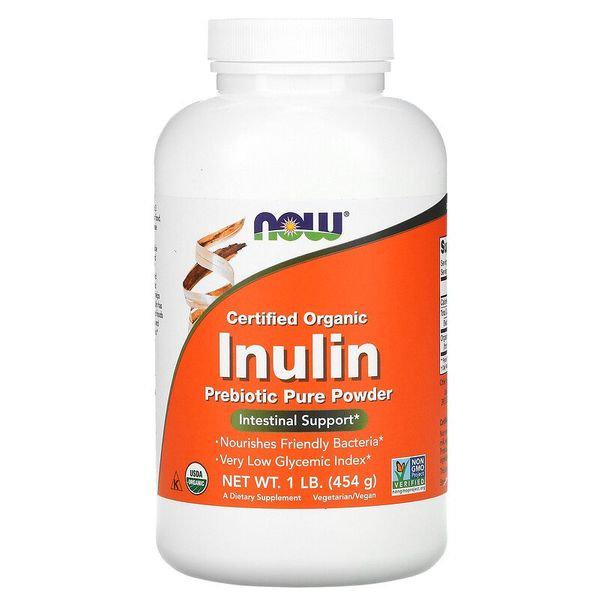 Фруктоолігосахариди NOW Foods Inulin Powder Organic 454 g /162 servings/ Pure