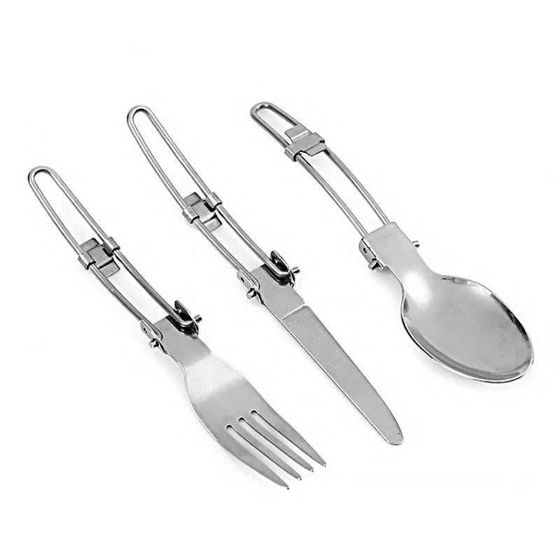 Туристический складной набор 3в1 LeskoMetal нож/вилка/ложка (4680078)