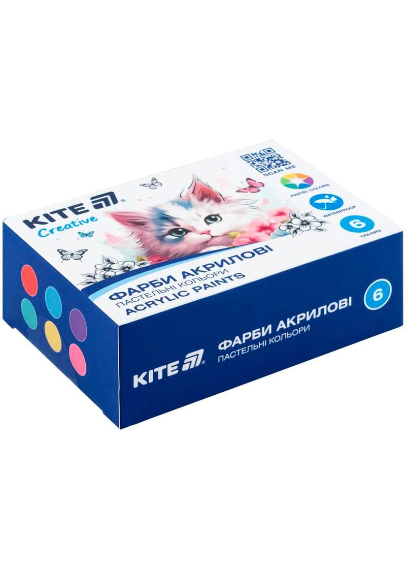 Фарби акрилові KITE Creative пастельні 6 кольорів 20 мл (K-272)