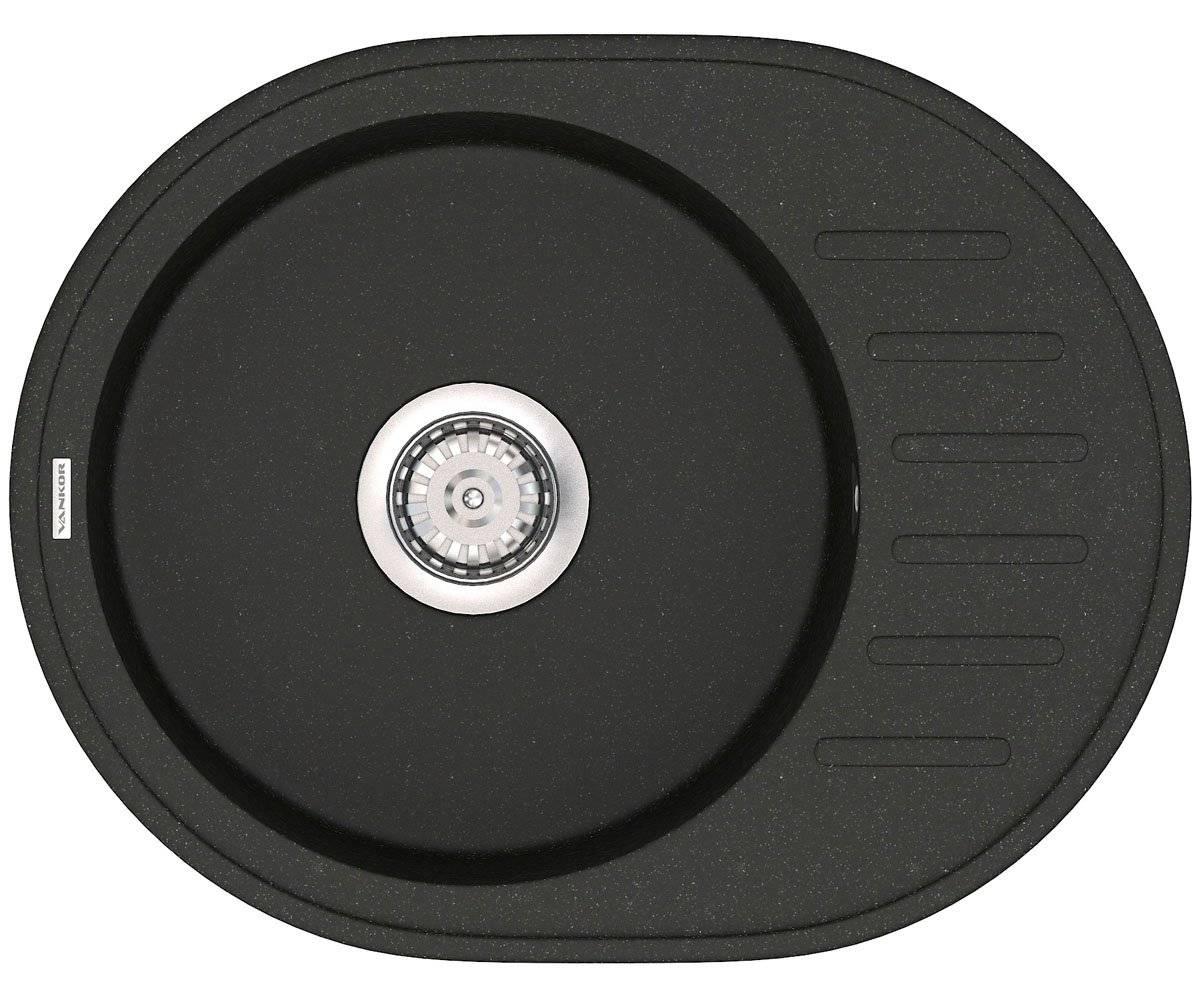 Кварцевая овальная мойка LIRA LMO 02.57 Черная