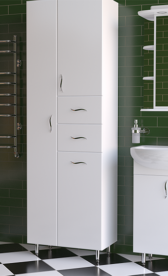 Пенал в ванную П105К60 Базис Пик 600х334х190 с корзиной Белый (00002PK) - фото 2 Пенал в ванную П105К60 Базис Пик 600х334х190 с корзиной Белый (00002PK) - фото 2