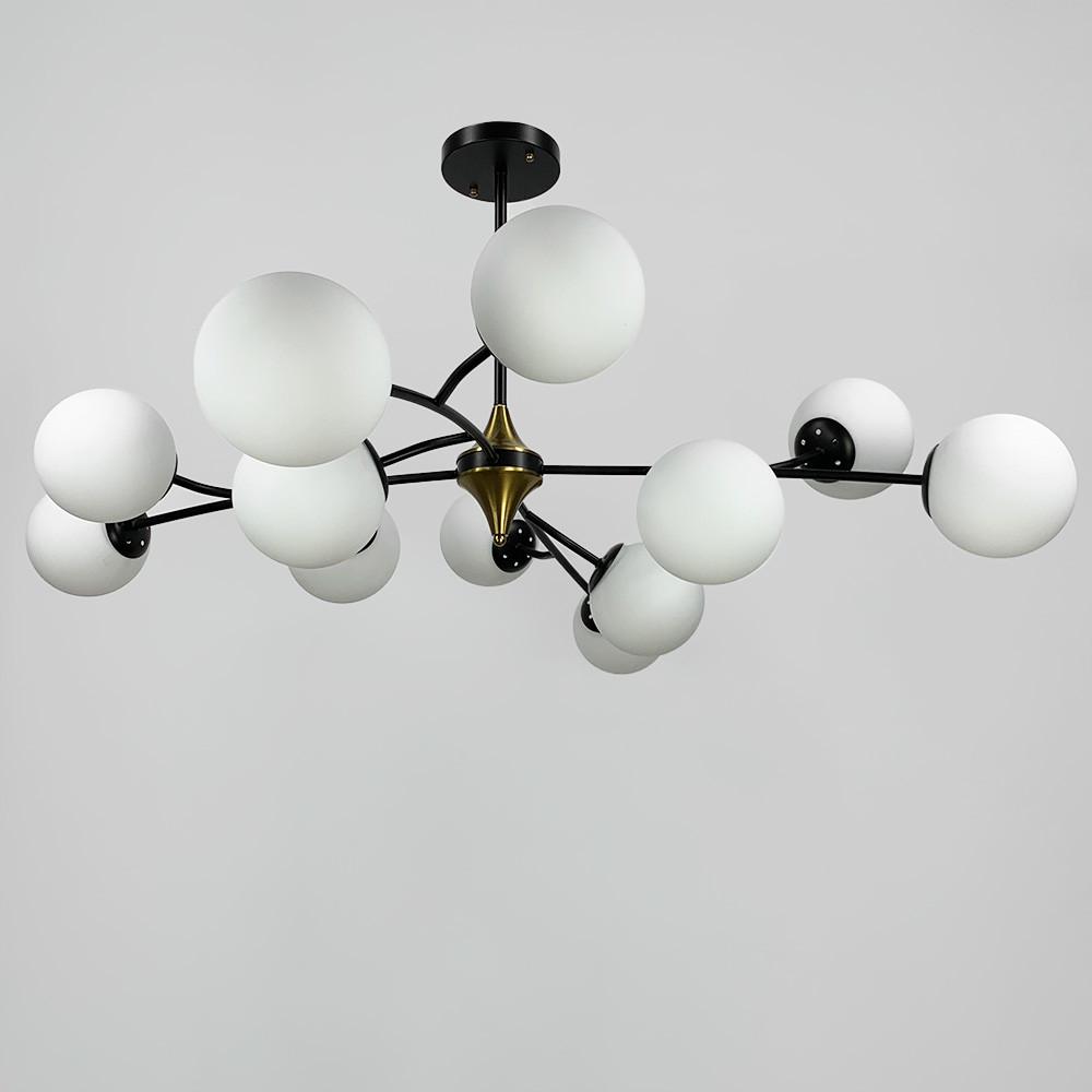 Люстра із поворотними гілочками на 12 білих плафонів Чорний (K 21/12 BK+WT new) - фото 3 Люстра із поворотними гілочками на 12 білих плафонів Чорний (K 21/12 BK+WT new) - фото 3