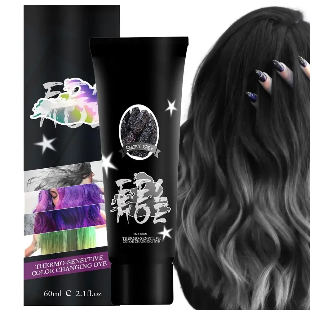 Фарба для волосся термохромна тимчасова Chameleon, що змінює колір Black/Gray - фото 4