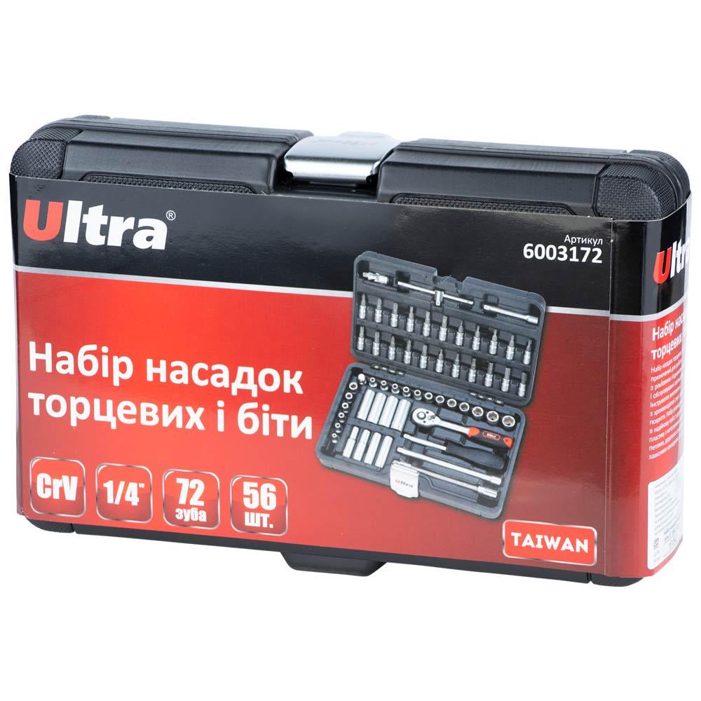 Набір насадок торцевих і біт Ultra Taiwan CrV 1/4" 56 шт. (6003172) - фото 5 Набір насадок торцевих і біт Ultra Taiwan CrV 1/4" 56 шт. (6003172) - фото 5