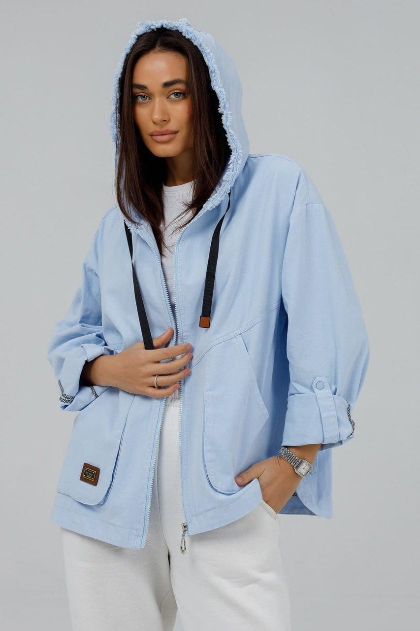 Куртка-толстовка джинсовая женская 5XL Голубой (0711b/5XL)