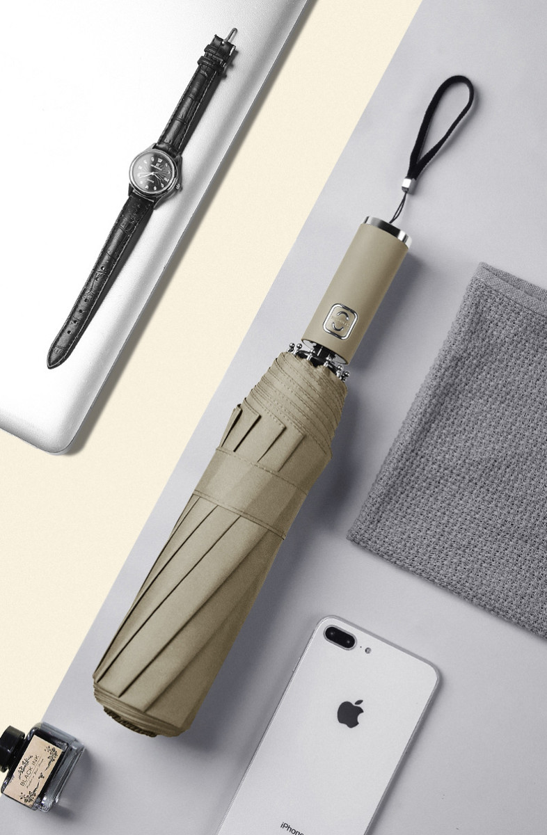 Парасолька складна автомат 9463 105 см Хакі (4506024)