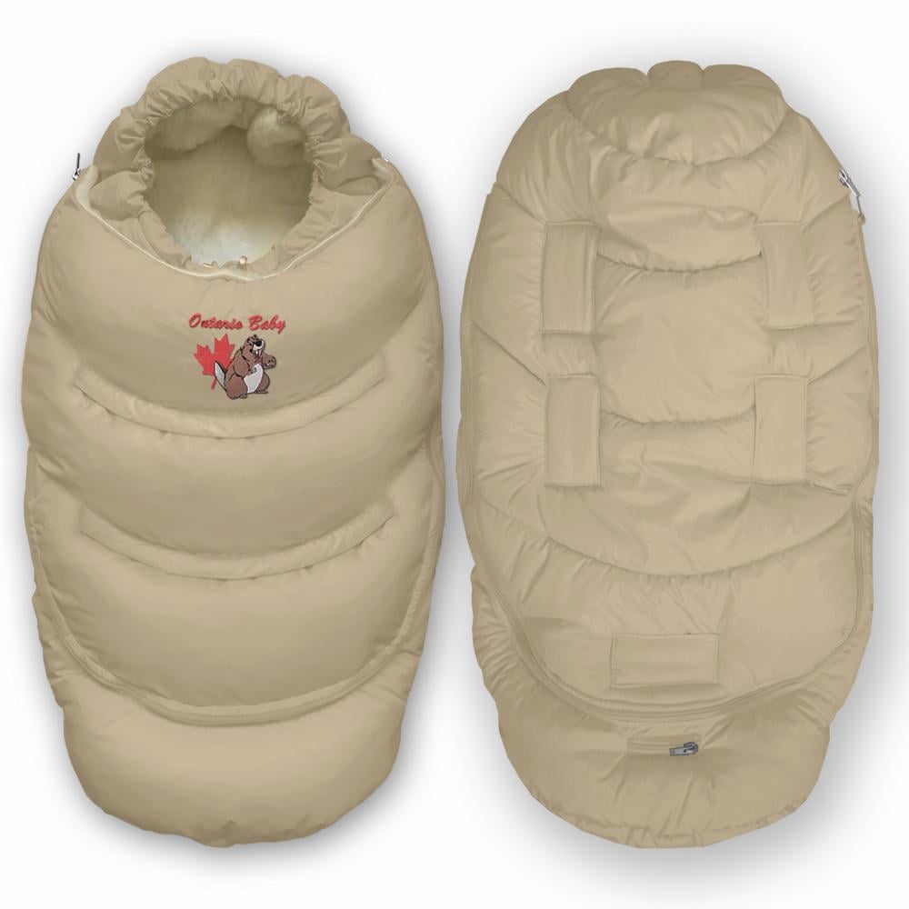 Конверт-трансформер пуховий 2в1 Alaska СС SMART с мехом Бежевый (ART-0000562) - фото 9