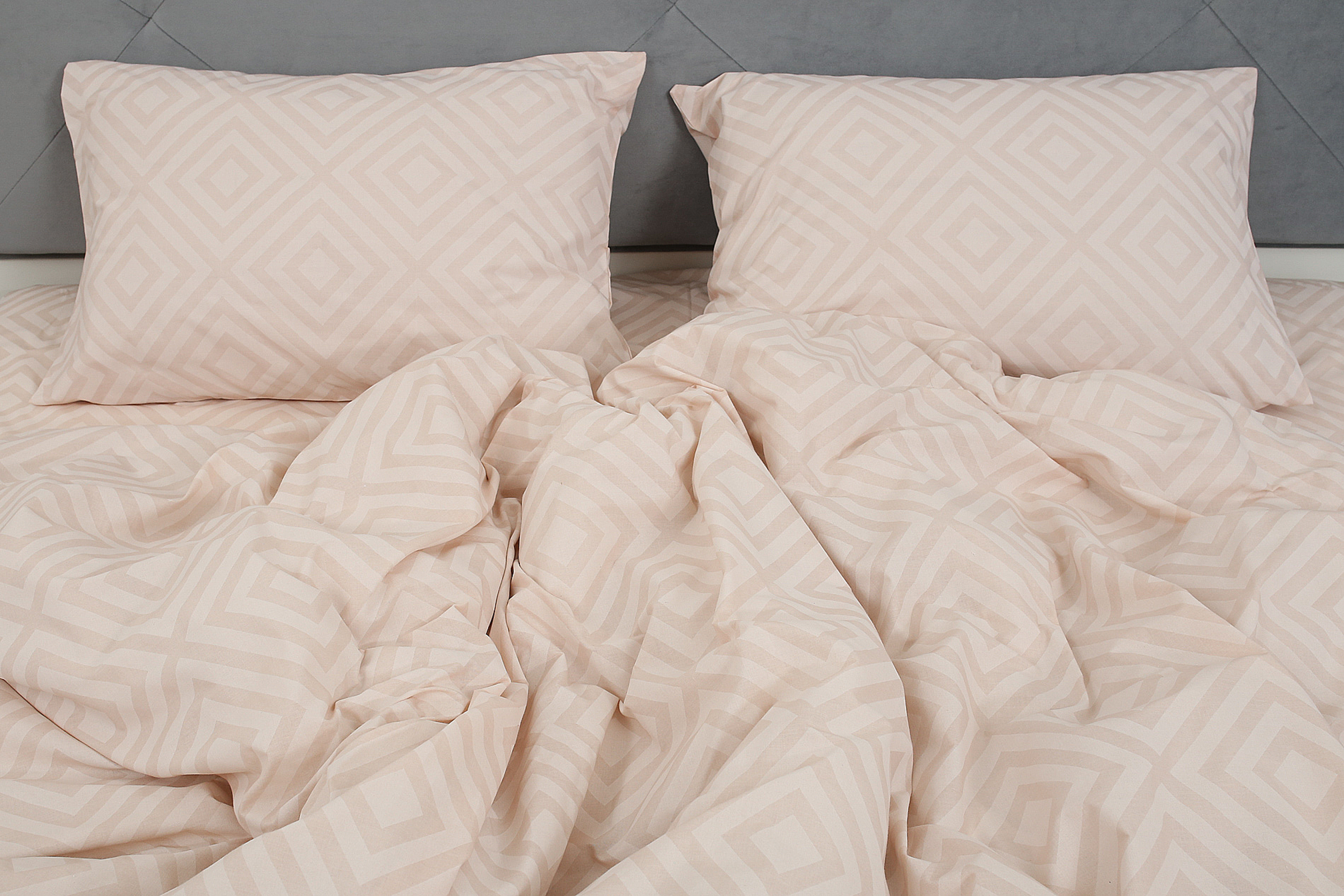 Комплект постельного белья евро Amore Glux-124 бязь Пудровый (KPB-Ae-Glux-124pudra(50x70)_) - фото 3