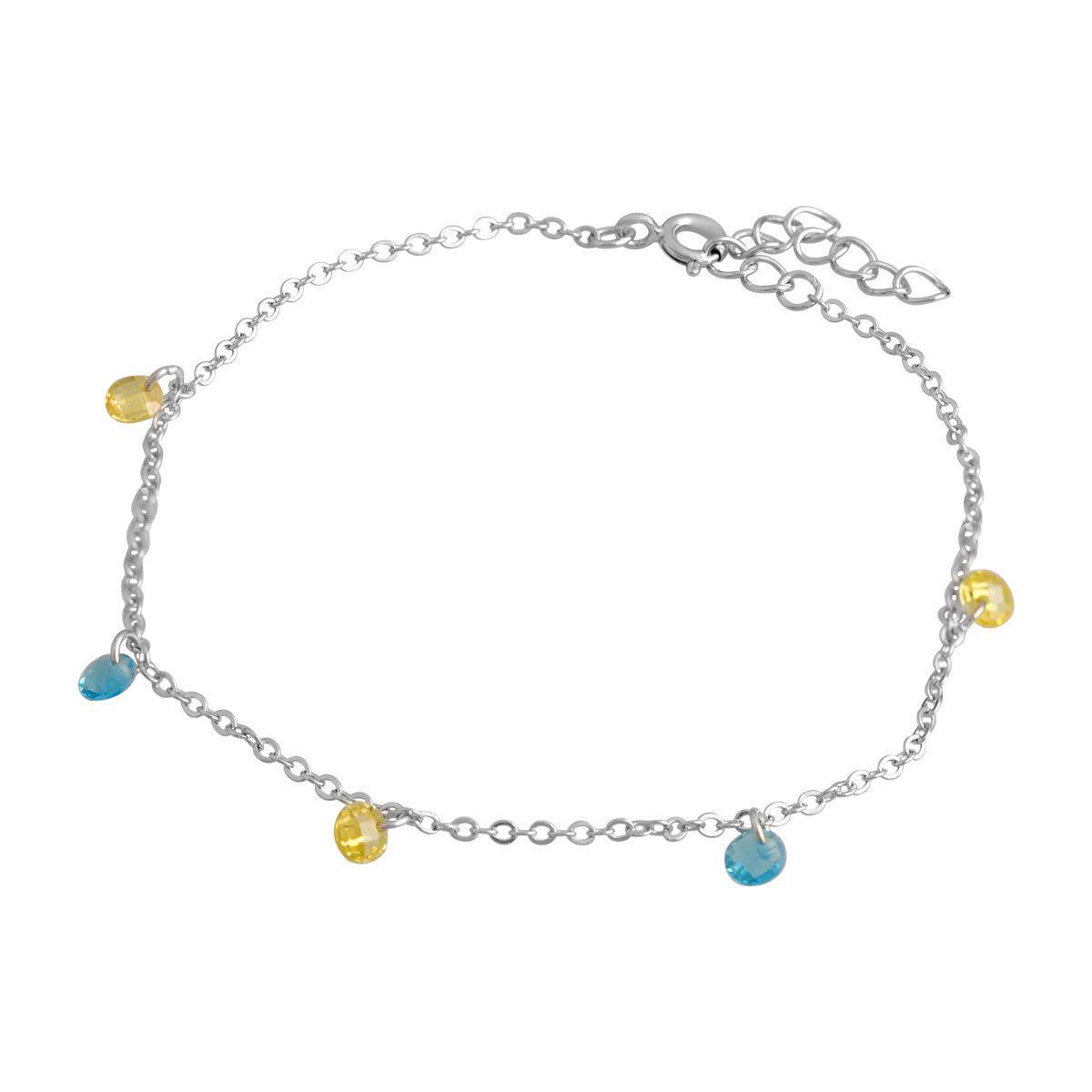 Браслет серебряный с фианитами 1,5 г 17 см (2133629)