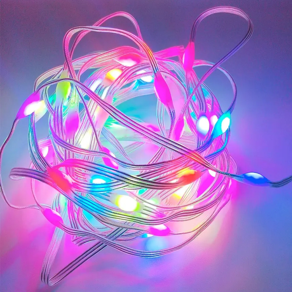 Гирлянда светодиодная нить Роса Люкс с пультом от USB и сети 220V 100 LED 8 режимов IP65 10 м Мультиколор - фото 9 Гирлянда светодиодная нить Роса Люкс с пультом от USB и сети 220V 100 LED 8 режимов IP65 10 м Мультиколор - фото 9