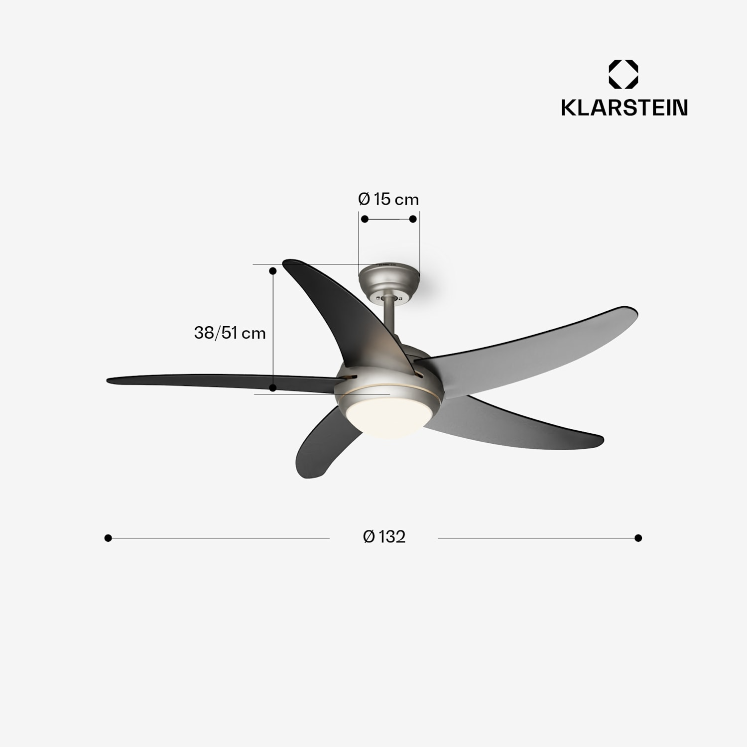 Вентилятор потолочный KLARSTEIN Bolero 30 Вт Черный (10046083) - фото 4