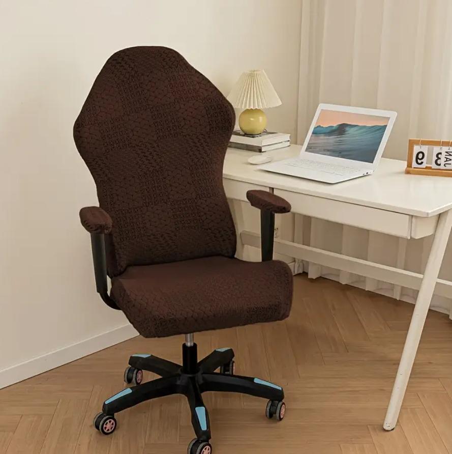 Эластичный чехол для игрового и офисного кресла Темно-коричневый (ЧДК-11-2)