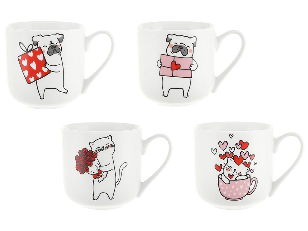 Чашка Люблю тебе 450 мл 4 дизайни набір 4 шт. (BDI-B04-001)