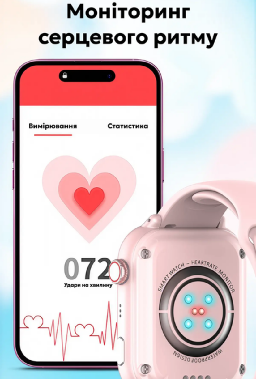 Смарт-годинник з GPS для дітей Wonlex KT37 8GB Pink — фото 2