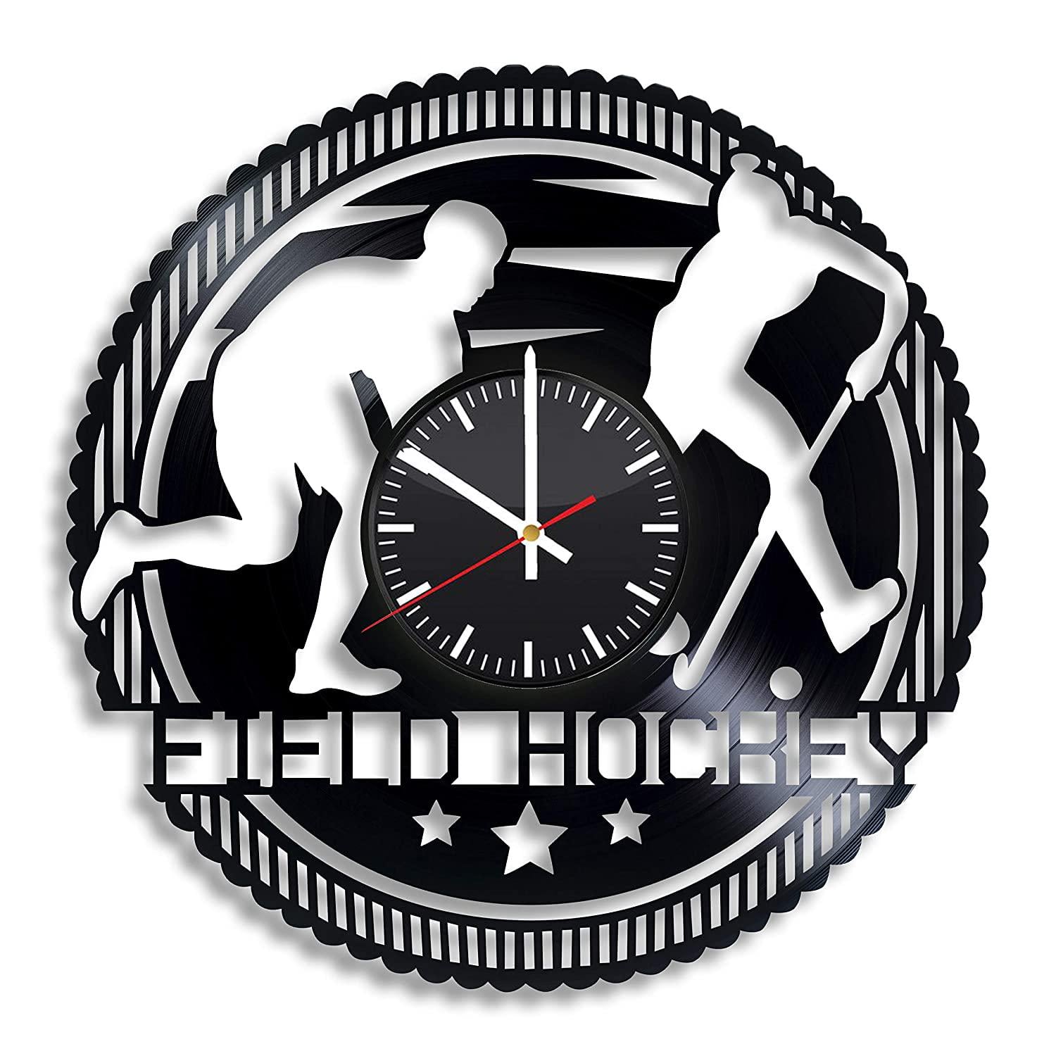 Часы настенные Хоккей на траве 2438 из виниловой пластинки