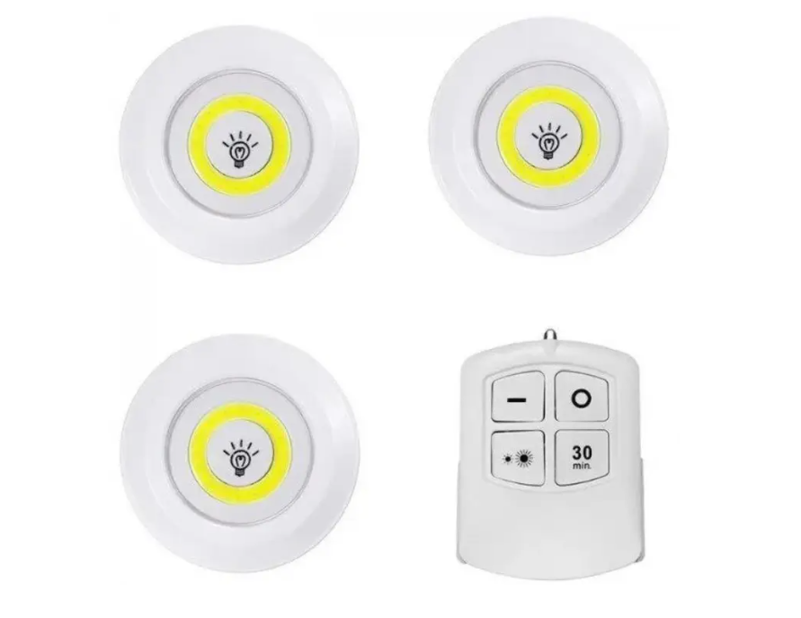 Фонарик стационарный COB с пультом управления UKC 3 шт.