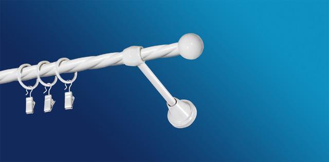 Карниз для шторы Plastidea Болонь металлический витой одинарный с прищепками D 16 мм 160 см Белый