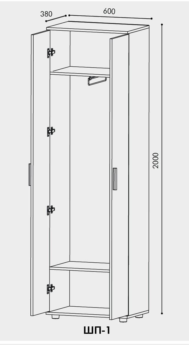 Шафа Еверест ШП-1 600х380х2000 мм Венге/Дуб молочний (ЕВ20310) - фото 3 Шафа Еверест ШП-1 600х380х2000 мм Венге/Дуб молочний (ЕВ20310) - фото 3