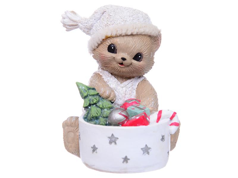 Фигурка декоративная Elen Котик с подарками (191-010) Фигурка декоративная Elen Котик с подарками (191-010)