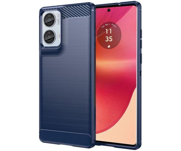  Чехол - накладка Polished Carbon для Motorola Edge 50 Fusion Синий
