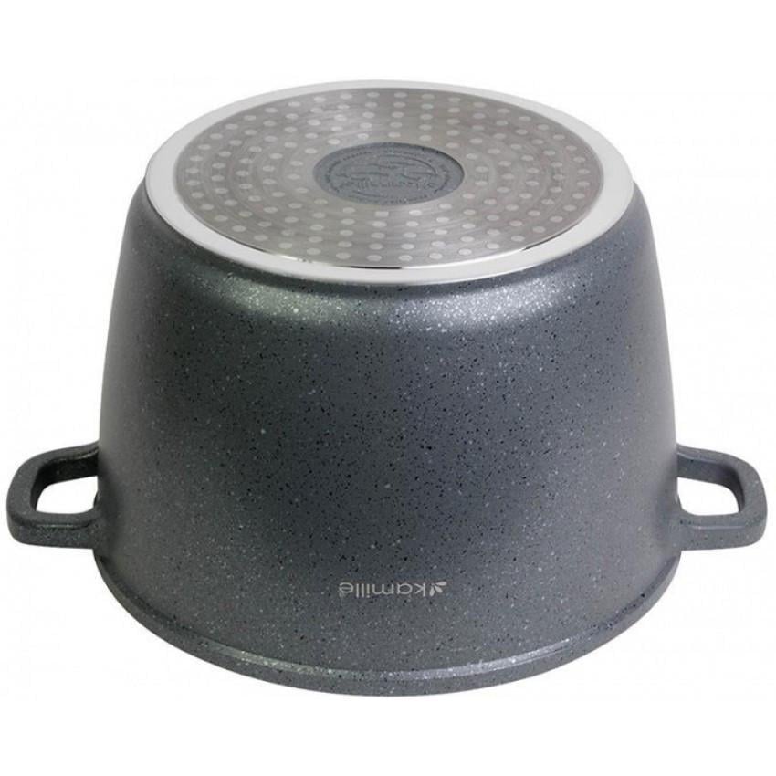 Кастрюля с крышкой Kamille алюминиевая литая с антипригарным покрытием 10 л 28х20 см Granite (4428) - фото 4 Кастрюля с крышкой Kamille алюминиевая литая с антипригарным покрытием 10 л 28х20 см Granite (4428) - фото 4