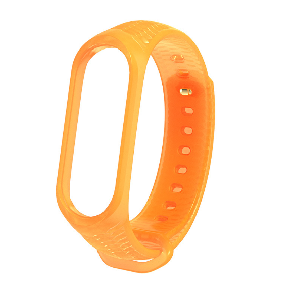 Ремешок для смарт-часов Xiaomi Mi Band 4/3 MiJobs Aurora силиконовый рифленый полупрозрачный Оранжевый (2154P)