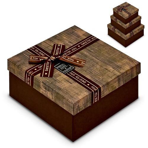 Коробка подарочная 3 шт. 19х19х10/17х17х8/15х15 см (R33312G) - фото 2 Коробка подарочная 3 шт. 19х19х10/17х17х8/15х15 см (R33312G) - фото 2