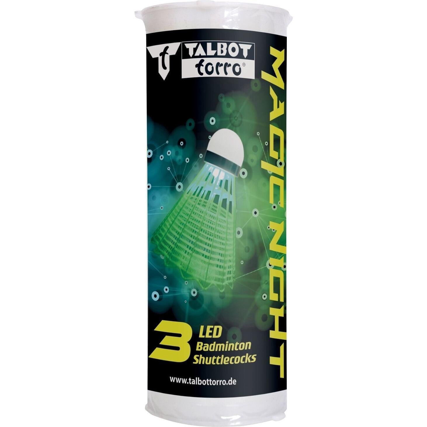 Набор для бадминтона воланов Talbot BADMINTONBALL MAGIC NIGHT LED 3 шт. Зелено-красный (479123)