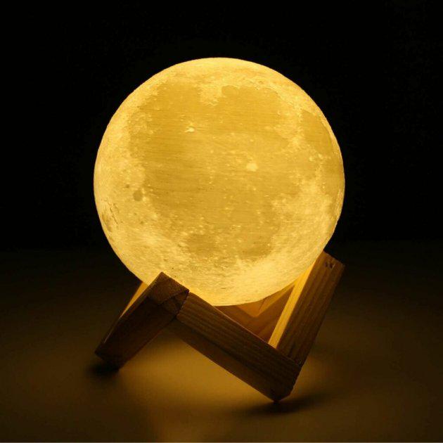 Нічник настільний 3D Moon Light Lamp Місяць (GN-001) - фото 3