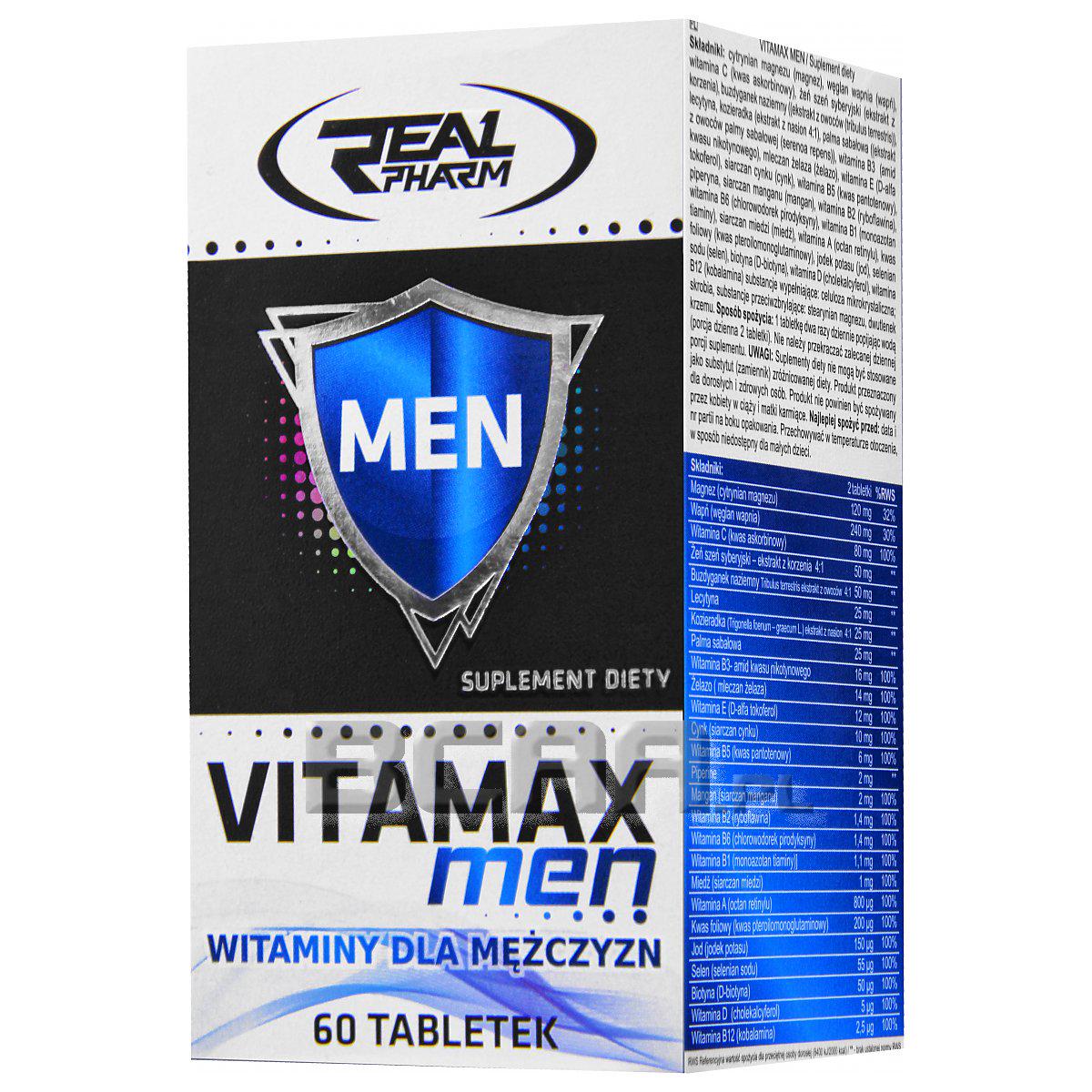 Витамины и минералы Real Pharm Vitamax MEN 60 таблеток Витамины и минералы Real Pharm Vitamax MEN 60 таблеток