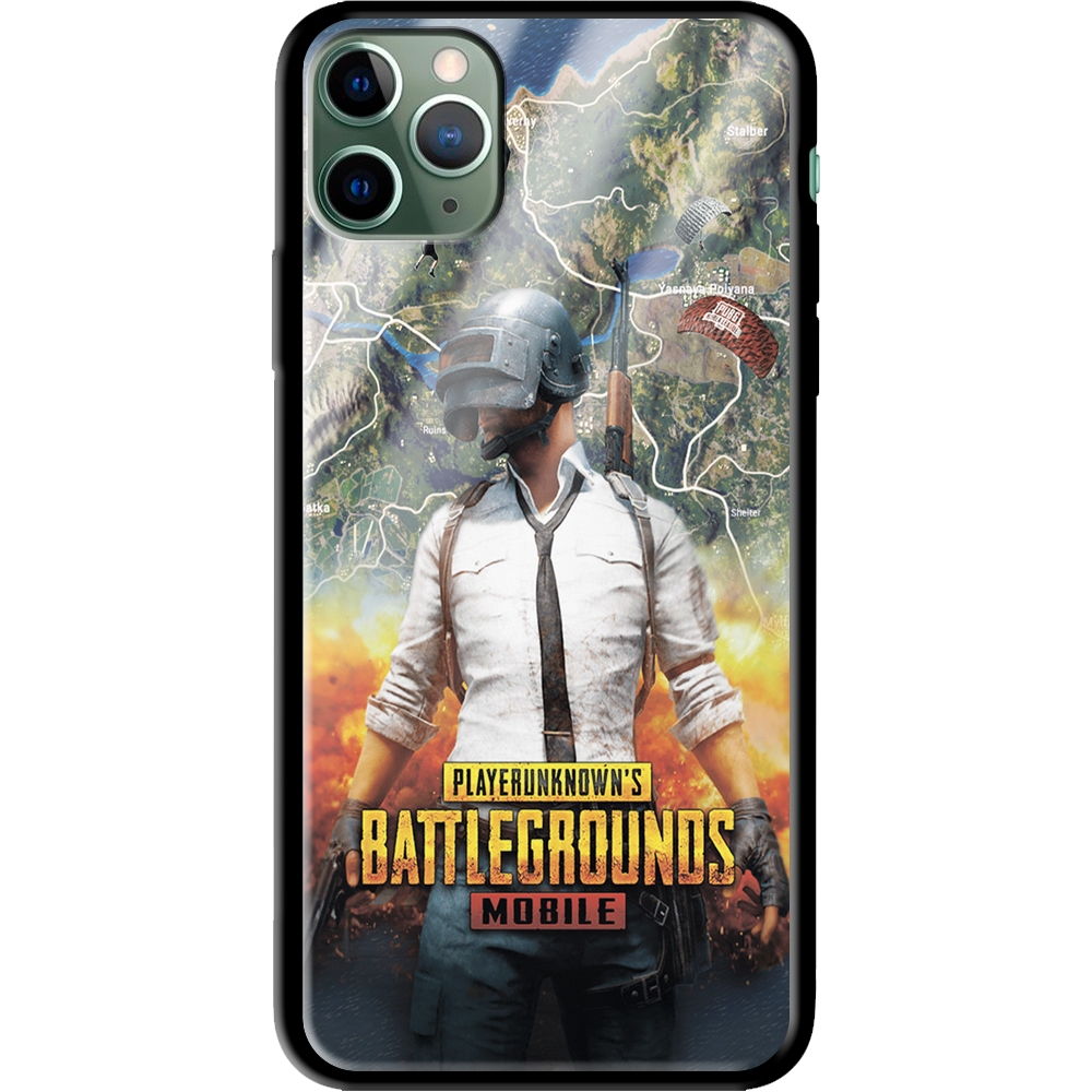 Чохол Boxface iPhone 11 Pro Max PUBG Mobile Чорний силікон зі склом (38194-up2309-38347)