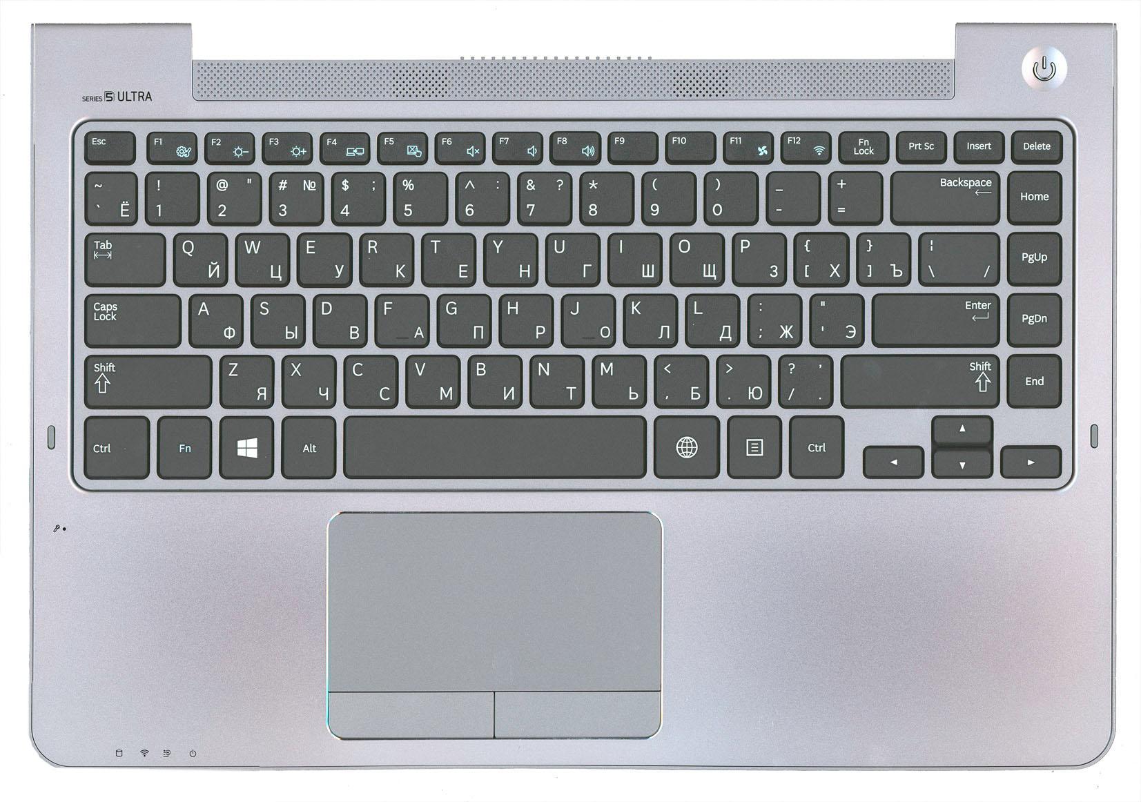 Клавиатура для ноутбука Samsung 535U4C Gray TopCase Black