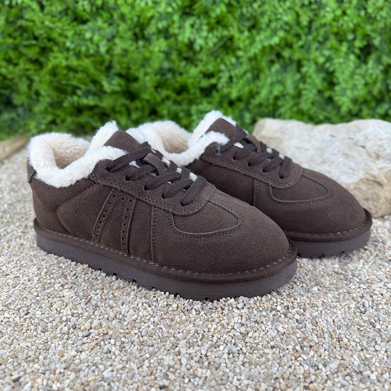 Кеди жіночі замшеві зимові Е-005073-24 p. 36 23 см Темно-коричневий (113868118) - фото 3