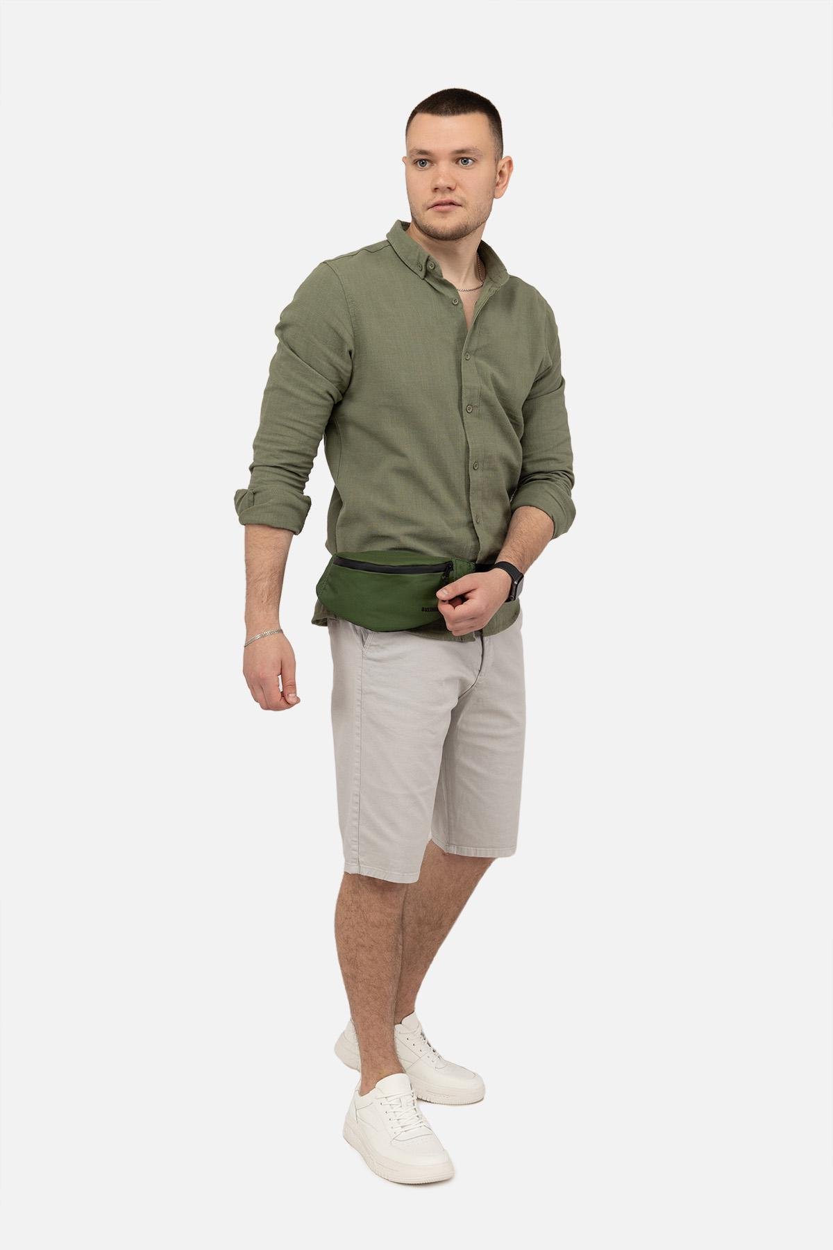 Сорочка чоловіча ЦБ-00249852 з довгим рукавом р. 44 Хакі (SKT000992008)