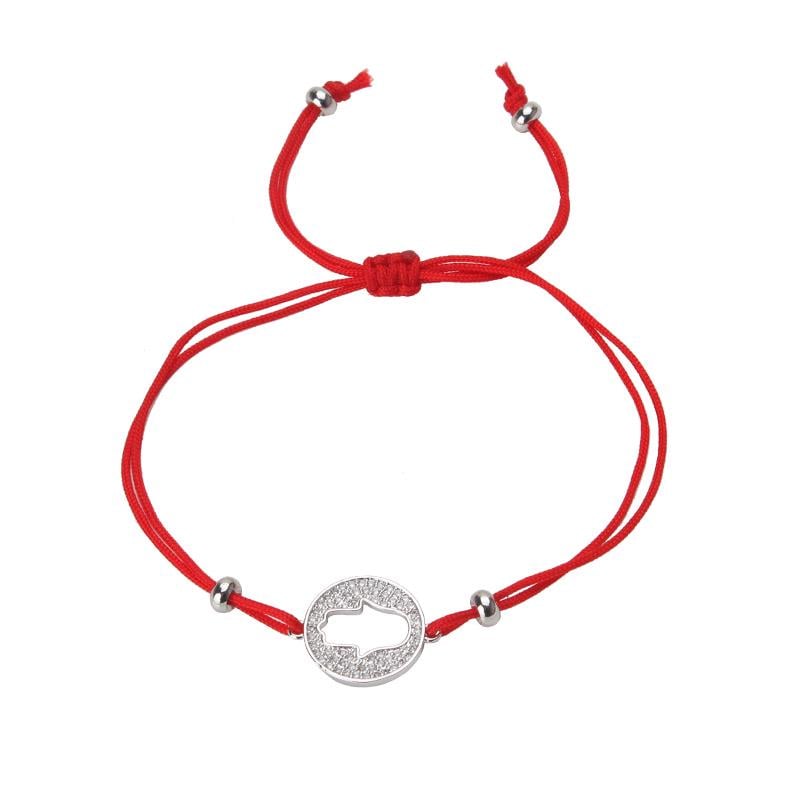 Браслет-нить на руку оберег Ладоня с камнями регулируется Красный (BR-023) Браслет-нить на руку оберег Ладоня с камнями регулируется Красный (BR-023)