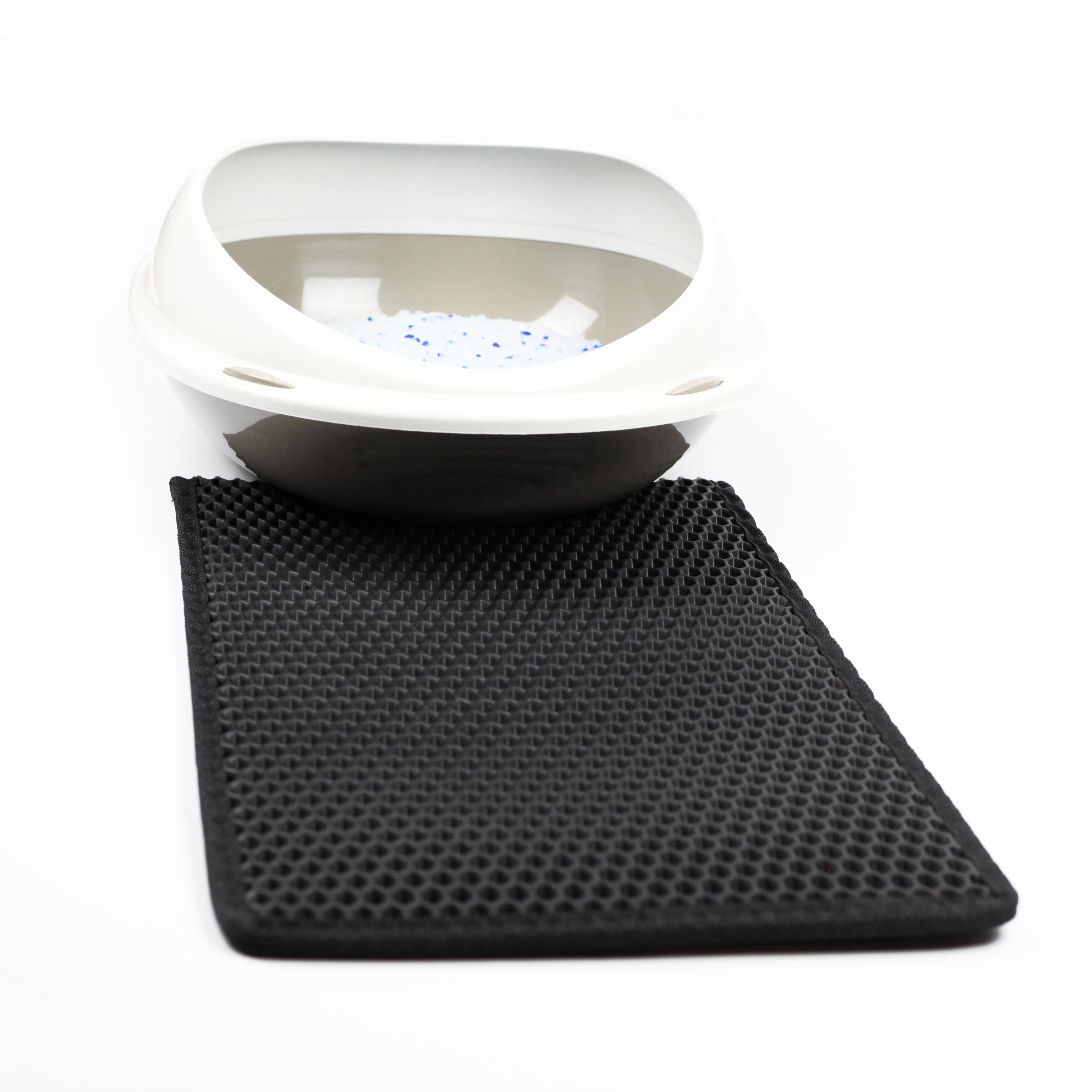 Коврик двухслойный Cat in Box для кошачьего лотка EVA 50x30 см Черный - фото 5 Коврик двухслойный Cat in Box для кошачьего лотка EVA 50x30 см Черный - фото 5